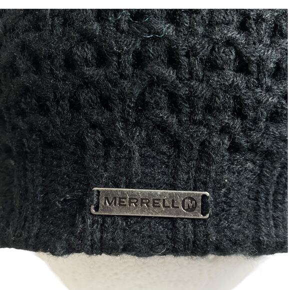 Merrell Knit Beanie Black Tassel Loops Fleece Lined Hat One Size Boho Outdoor - Picture 7 of 15